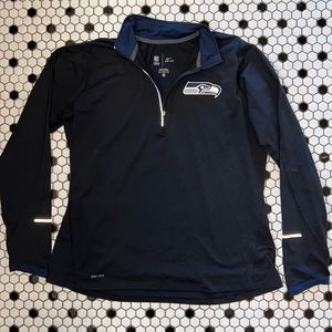Mens Nike Dri-fit  team NFL Seattle Seahawks 1/2 zip up shirt